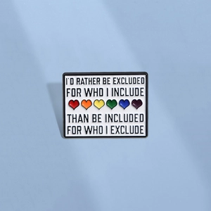 Rainbow Hearts Enamel Brooch Inclusion Slogan Alloy Badge Fashion Accessories For Bags Jackets Clothing Unisex Jewelry