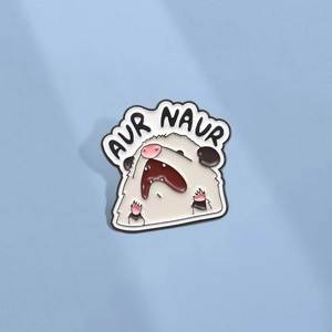 Broche en Émail Opossum Criant Drôle Aur Naur Meme Animal Broche Pour Sac à Dos Vêtements Chapeau Accessoires Décoration Bijoux Cadeau