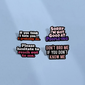 Broches en Émail Citations Anglaises Drôles Introverties en Alliage Badges de Slogan Humoristique Pour Accessoires de Sac à Dos Chapeaux