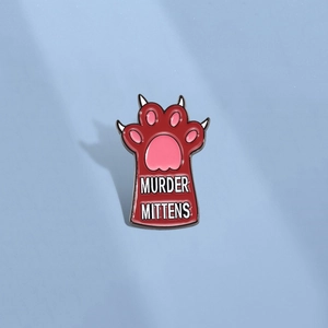 Murder Mittens Funny Cat Paw Enamel Pin Alloy Brooch Cute Red Kitty Claw Decorative Badge For Clothing Backpack Accessories