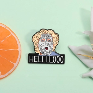 Broche Créative en Émail de Personnage de Dessin Animé Humour Badge en Métal au Visage Crémeux Accessoire Bijoux pour Vêtements Sacs