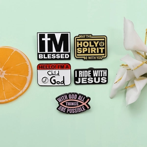 Religious enamel pins set with holy spirit and blessed phrases for jackets and bags