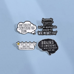 Épingle en Émail Avec Citations Anglaises Humoristiques Badge Rigolo Cerveau Nuage Évaluation Étoiles Broche en Alliage de Zinc Pour Sac à Dos Accessoires de Vêtement