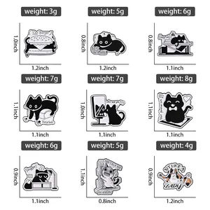 Tabella taglie delle spille a forma di gatto con pesi e dimensioni in pollici