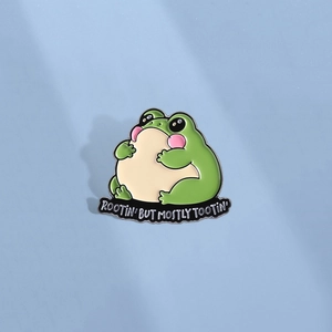 Broche en Émail Grenouille Dessin Animé en Alliage de Zinc Badge Animal Avec Slogan pour Vêtements Sacs Bijoux Cadeau
