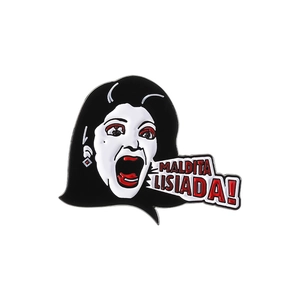 Punk style Maldita Lisiada enamel pin badge for backpacks and denim jackets