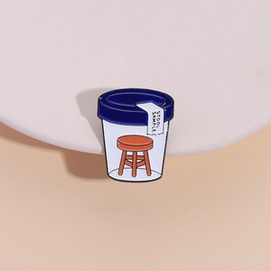 Creative stool sample enamel pin medical novelty brooch for clothes and bags