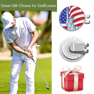 Magnetische golfpetclip en balmarker met ontwerp van de Amerikaanse vlag erop