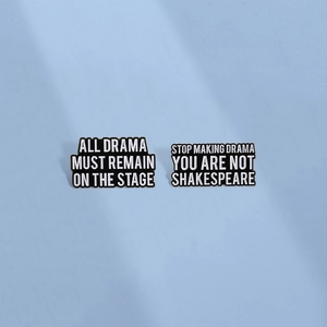 Minimalist Zinc Alloy Enamel Pin Brooch Drama Shakespeare Letter Quote Badge For Backpack Clothes Decoration Unisex Jewelry