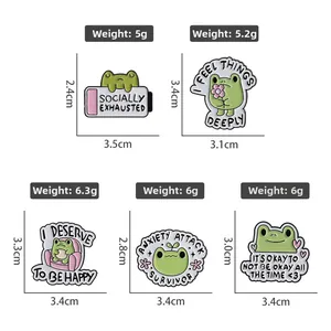 Detaillierte Größentabelle und Gewichtsspezifikationen für süße Frosch Emaille Pins