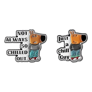 Simpatici spilli in smalto cane per zaini e abbigliamento con scritte decorative chic