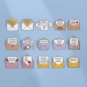 Creative Envelope Enamel Pin Motivational Quote Alloy Brooch Metal Badge Gift Women Clothes Hat Bag Decor Accessory