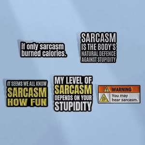 Sarcastic Slogan Enamel Pin Zinc Alloy Lettering Brooch For Clothing Bag Decoration Funny Quote Badge Gift For Men Women