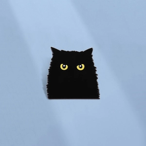 Spilla in Smalto a Forma di Gatto Nero Creativa Mini Carina in Lega di Zinco Distintivo Animale Cartone Animato per Zaino Cappello