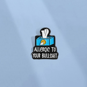 Allergic To Your Bullshit Tissue Box Enamel Pin Funny Emoji Zinc Alloy Brooch For Clothes Bags Backpacks Women Men
