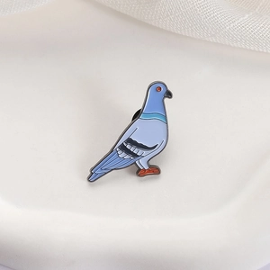 Niedliche blaue Vogel-Emaille-Anstecknadel Friedenstaube Metallbrosche für Kleidung