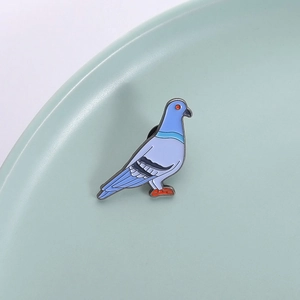 Niedliche Cartoon blaue Taube Emaille Brosche mit Anstecknadel für Kleidung Dekoration