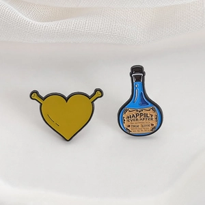 Monster heart and potion enamel pin set for backpacks and denim jackets