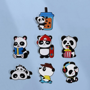 Pin de Esmalte de Panda de Dibujos Animados Broche de Aleación de Zinc Insignia para Mochila Ropa Decoración Joyería