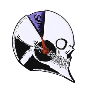 Pin's émaillé crâne tableau de bord avec curseur SADNESS, badge créatif pour vêtements