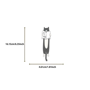 Detaillierte Größenangaben für Katzen-Lesezeichen mit Maßen von 16,15 x 4,61 cm
