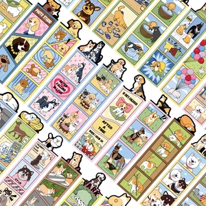 30pcs Cartoon Dog Bookmarks featuring Corgi and Husky in creative lifestyle scenes