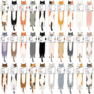 30er-Pack kreative Cartoon-Katzen-Lesezeichen mit bunten Illustrationsmotiven zum Lesen