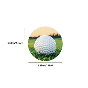Dettaglio di una pallina da golf da 2,1 pollici con trama e dimensioni precise