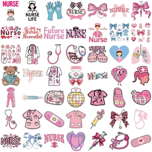 Set of 50 pink nurse life stickers for laptop guitar DIY waterproof graffiti decals