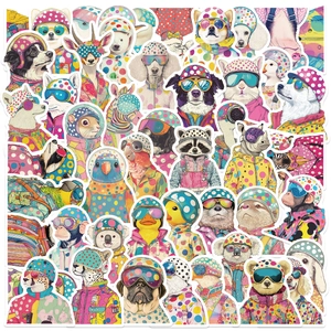 Pop Art Animal Stickers Waterproof PVC Decals For Laptop Skateboard Guitar Luggage DIY Decorative Cartoon Animal Stickers