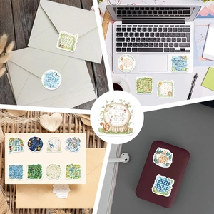 50pcs waterproof cartoon maze puzzle stickers for laptop and luggage decoration