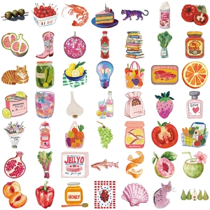 50pcs Mediterranean aesthetic waterproof stickers for guitar, laptop and luggage DIY decor