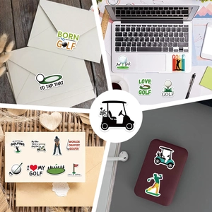 Set di 50 adesivi impermeabili per golf cartoon per decorare laptop e chitarra DIY