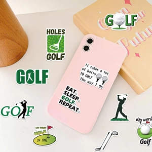 Set di 50 adesivi golf cartoon per chitarra laptop e valigie resistenti all'acqua