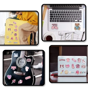 50 pieces pink nurse themed waterproof graffiti stickers for laptops and guitars