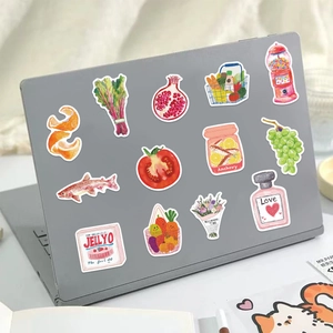50pcs Mediterranean aesthetic watercolor graffiti stickers for laptop and guitar decoration