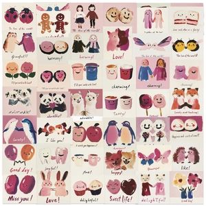 Autocollants Animaux de Dessin Animé d'Amour Mignons Dessinés à la Main Décalcomanies Décoratives en PVC Imperméables pour Ordinateur Portable Guitare Bagages Cadeau Scrapbooking