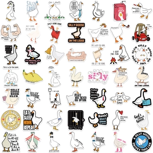 50 funny cartoon silly goose graffiti stickers for waterproof laptop and guitar DIY decor