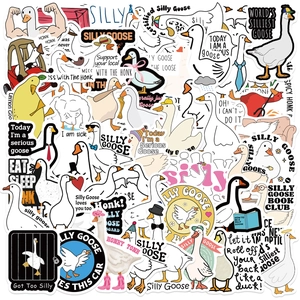 Silly Goose Cartoon Stickers Waterproof PVC Funny Meme Decals For Laptop Luggage Guitar Skateboard Water Bottle Decoration
