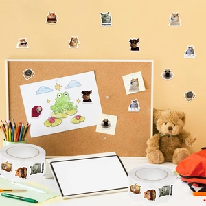 Roll of 500 funny cat and dog meme stickers for scrapbooking and DIY decoration