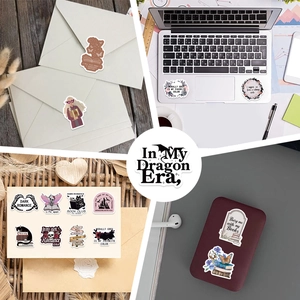 Pack de 50 pegatinas de libros impermeables para decorar laptops, guitarras y maletas