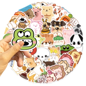 50pcs waterproof cartoon animal stickers for guitar and laptop diy decoration