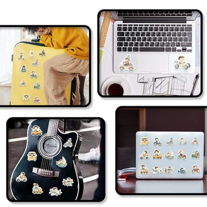 50pcs waterproof cartoon vehicle stickers for guitar laptop and travel luggage decor