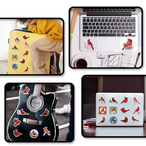 56-piece waterproof cardinal bird stickers for laptop, guitar, and luggage decoration