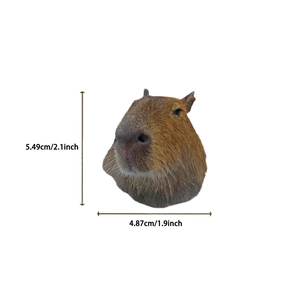 Detailed view of Capybara sticker dimensions measuring 5.49cm by 4.87cm for DIY crafts