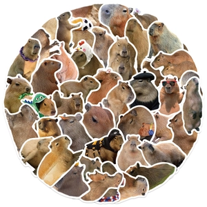 Variété d'autocollants capybara en dessin animé pour décorer ordinateurs et bagages