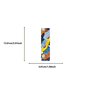 Detailed size specifications for artistic oil painting mosaic bookmarks in centimeters and inches
