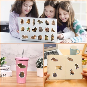 50pcs waterproof cartoon capybara stickers for laptop, guitar and luggage decoration