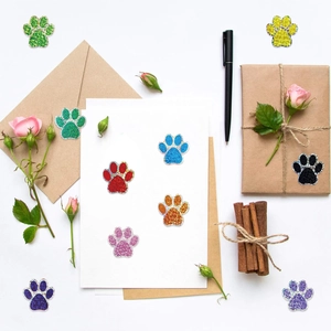 Autocollants de patte pailletés pour enveloppes cadeaux et décoration artisanale