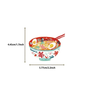 Dimensions de l'autocollant de ramen japonais: 5,77 cm de large sur 4,45 cm de hauteur